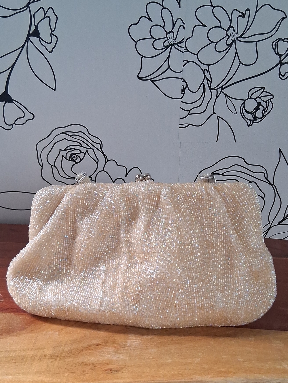 Magid Vintage 1950's Beaded Champagne Evening Clutch